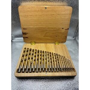 Skillcraft 21 Piece Titanium Coated HSS Drill Bit Set with Hinged Wooden Case